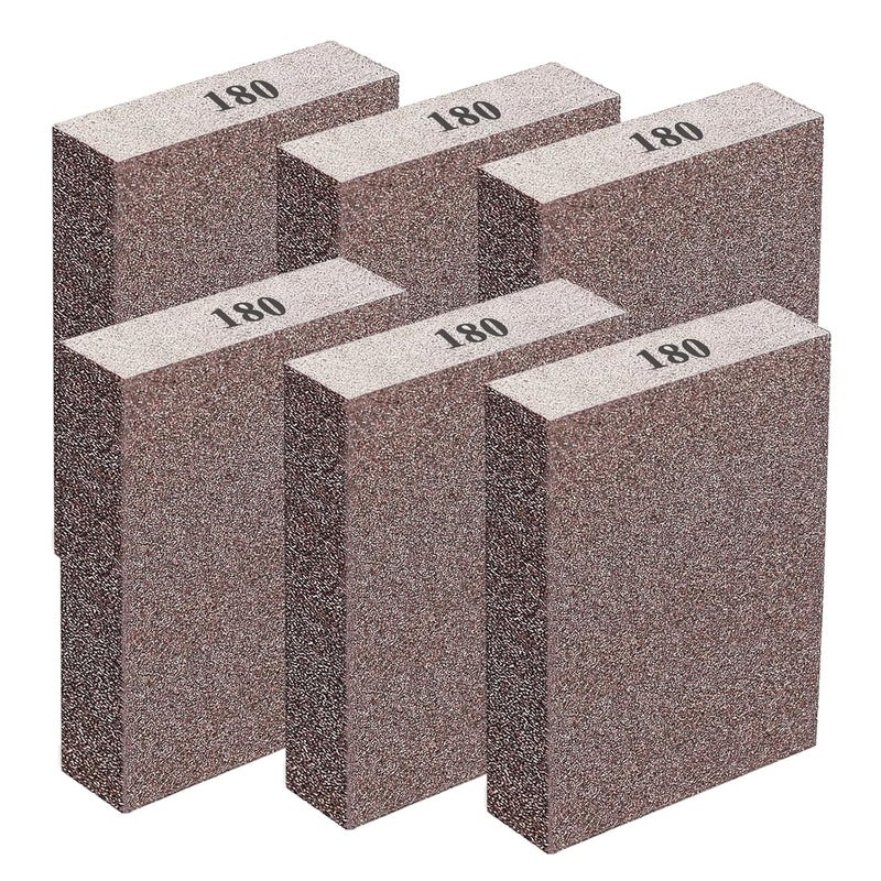 Sunxeke 6Pcs Sanding Sponge 180 Grit Fine Blocks for Pot Brush Pan Brush Metal Sanding Wood Sanding Washable&Reusable N-G-001-180 - Image 2